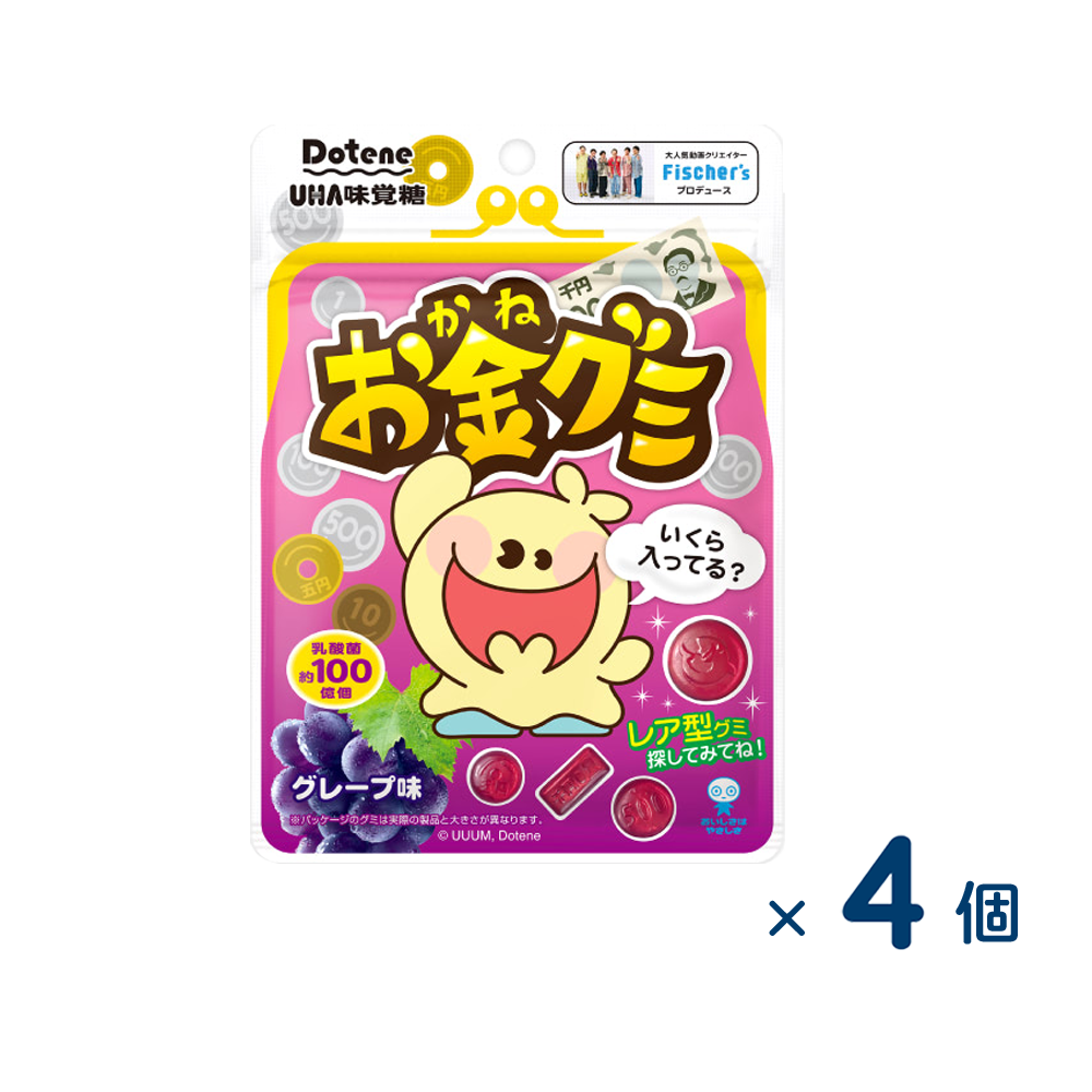 【セット売り】味覚糖 お金グミグレープ（賞味期限2026/1/31）4個入り
