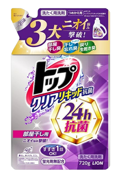[Sold as a set] Top Clear Liquid Antibacterial Refill 720g 2 pieces