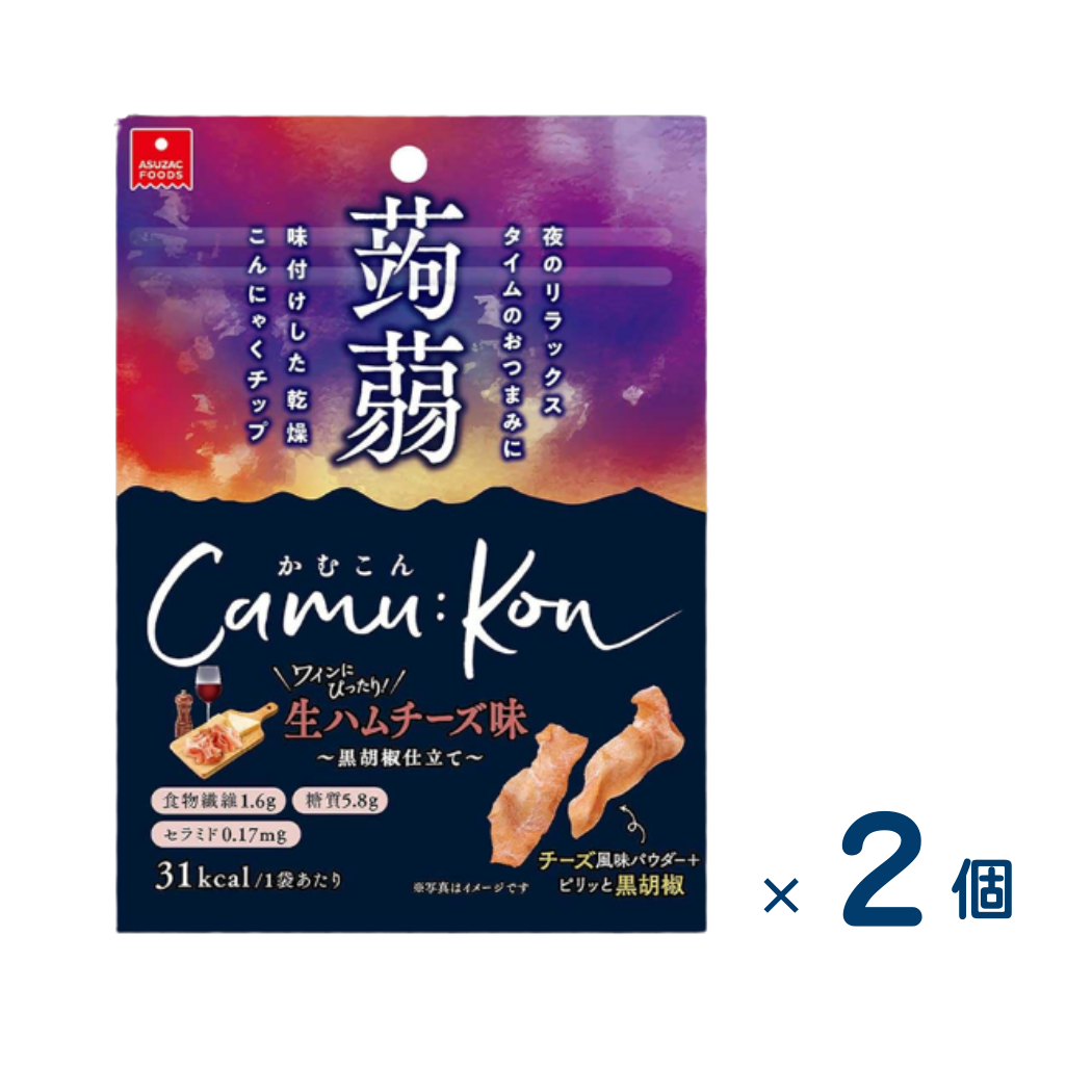[Sold as a set] Nihon Access Aszak Kamukon Raw Ham Cheese Flavor 11g (Best before date 2026/06/08) 2 pieces