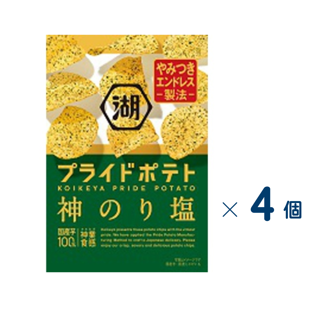 [Koikeya] Pride Potato Kami Nori Shio Set of 4 (Expiration date: September 30, 2026)
