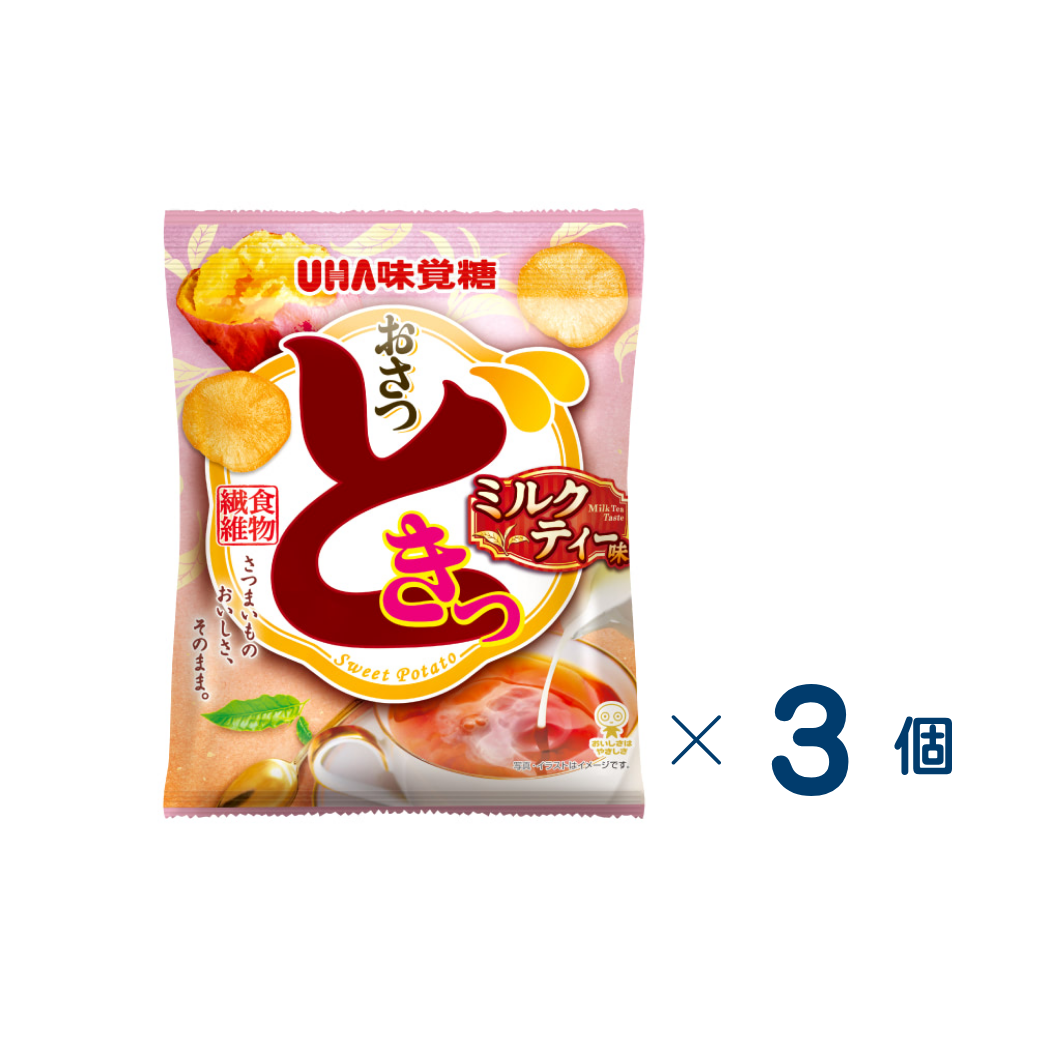 [UHA Mikakuto] Osatsu Dokki (Stand Pack) Milk Tea Flavor Set of 3 (Expiration date: July 31, 2026)