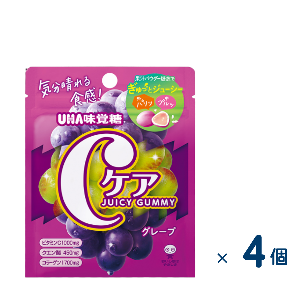 [Sold as a set] UHA Mikakuto C Care Grape (best before date 2026/08/31) 4 pieces