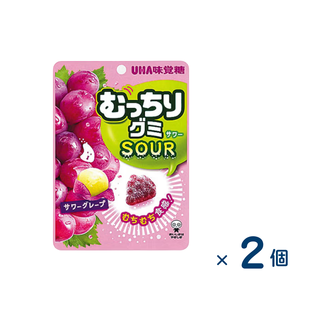 [Sold as a set] Mikakuto plump gummy sour grape (best before date 2026/07/31) 2 pieces