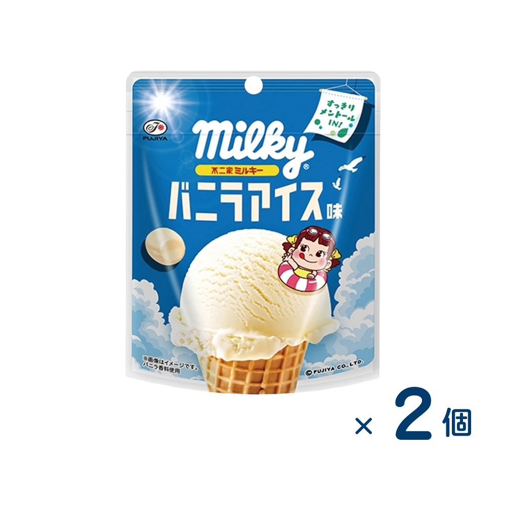 【セット売り】不二家 ミルキー バニラアイス（賞味期限2026/06/30）2個入り