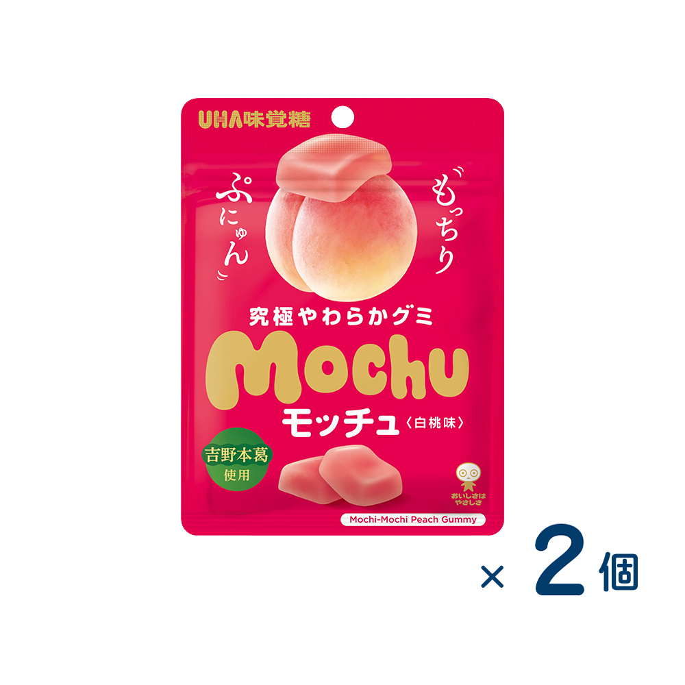 【セット売り】味覚糖 モッチュ白桃味（賞味期限2026/02/28）2個入り