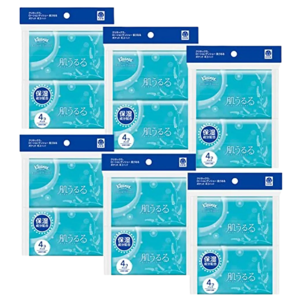 Kleenex lotion moisturizing pocket tissue 12 pairs 4 packs x 6 pieces [1 case contains 8 sets]