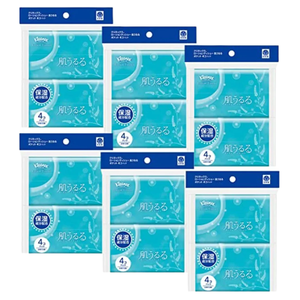 Kleenex lotion moisturizing pocket tissue 12 pairs 4 packs x 6 pieces [1 case contains 8 sets]