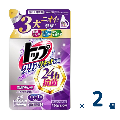 [Sold as a set] Top Clear Liquid Antibacterial Refill 720g 2 pieces